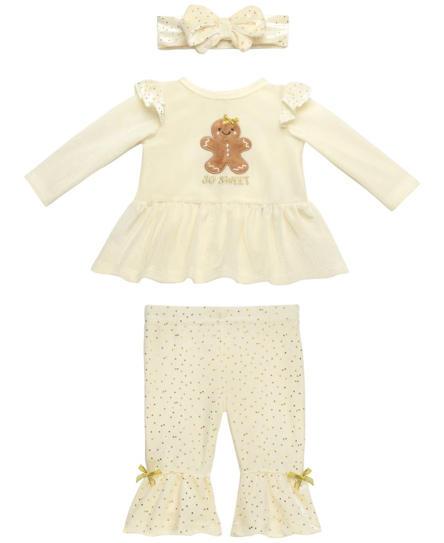 Детский комплект для девочек: топ, леггинсы и повязка на голову в виде пряничного человечка, 3 предмета Baby Starters, Light Yellow
Детский комплект для девочек: топ, леггинсы и повязка на голову в виде пряничного человечка, 3 предмета Baby Starters, Light Yellow