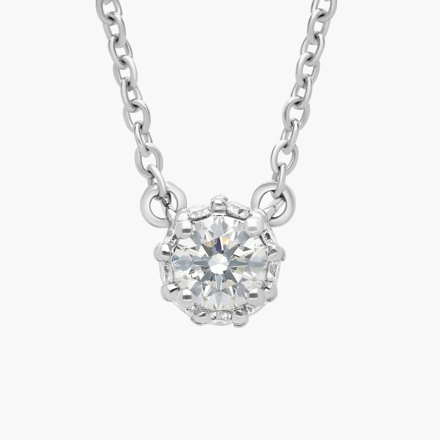 Круглая подвеска с бриллиантом скрытого ореола из 14-каратного белого золота (1/4 карата) Blue Nile
Круглая подвеска с бриллиантом скрытого ореола из 14-каратного белого золота (1/4 карата) Blue Nile