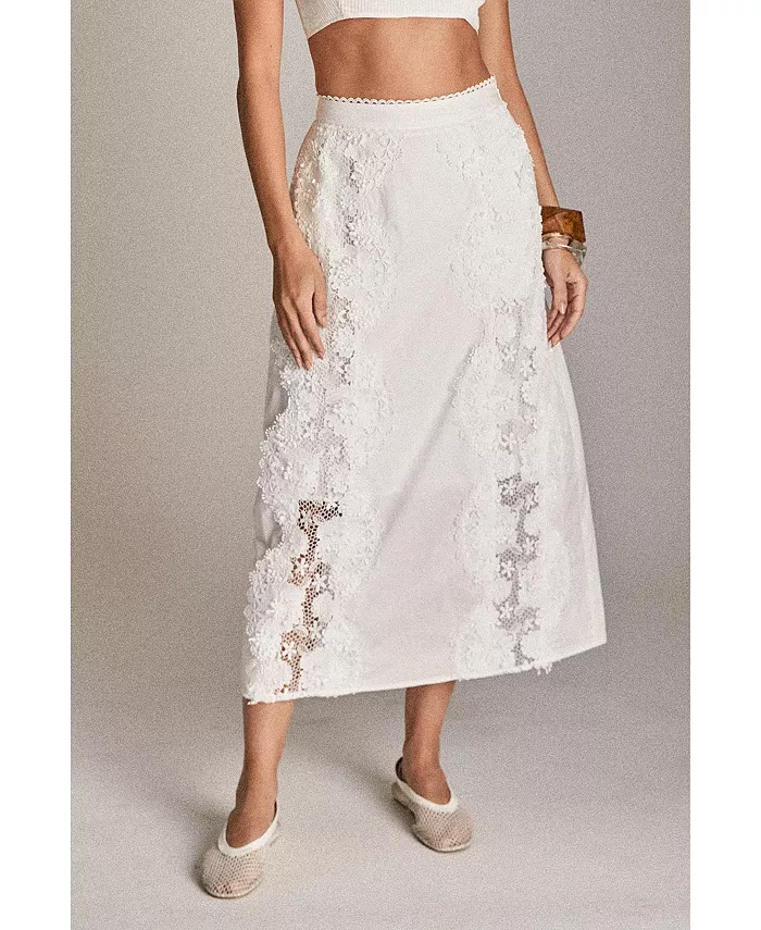 Женская юбка миди с кружевной отделкой English Factory, белый
Женская юбка миди с кружевной отделкой English Factory, белый