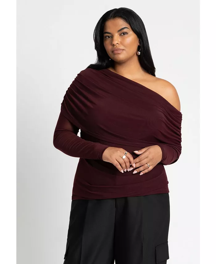 Женский топ с драпировкой и отворотом ELOQUII, синий
Женский топ с драпировкой и отворотом ELOQUII, синий