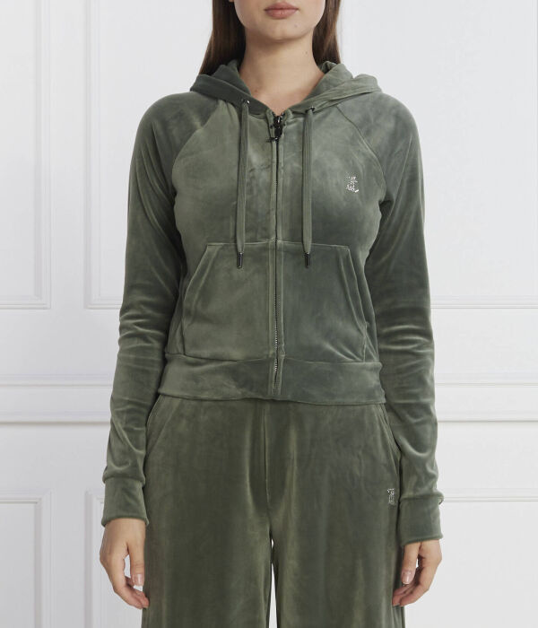 Толстовка женская Juicy Couture велюровая на молнии, зеленый 
Толстовка женская Juicy Couture велюровая на молнии, зеленый