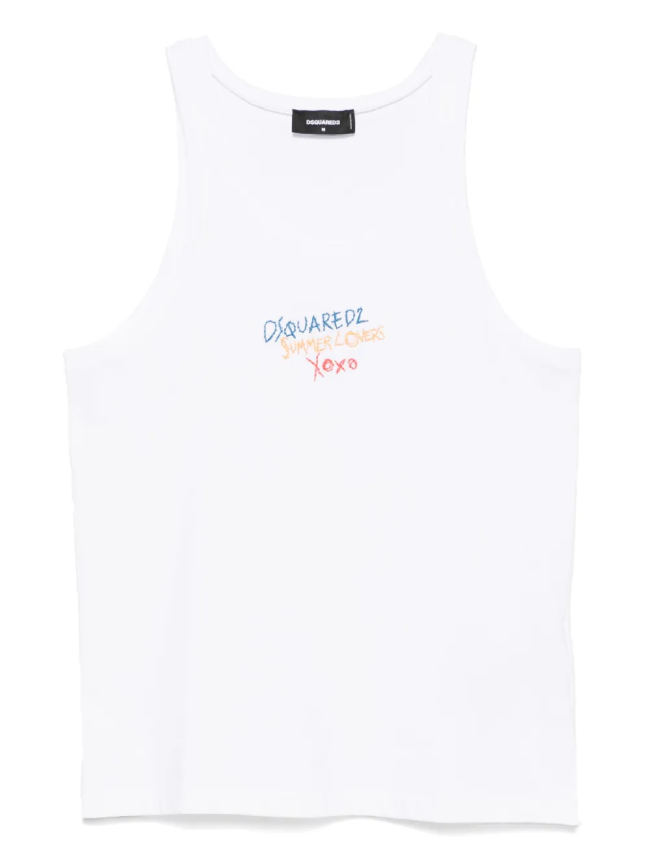 Майка DSQUARED2 с вышитым логотипом, белый 
Майка DSQUARED2 с вышитым логотипом, белый