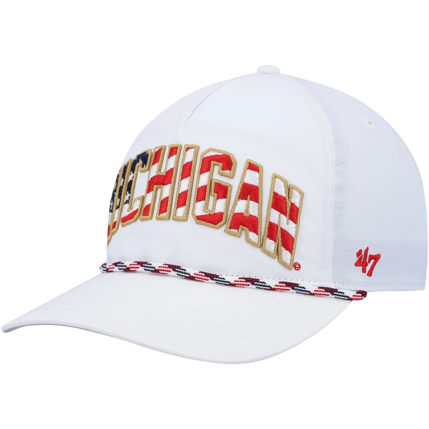 Мужская кепка Snapback '47 White Michigan Wolverines со звездами и полосками и флагом Flutter Hitch
Мужская кепка Snapback '47 White Michigan Wolverines со звездами и полосками и флагом Flutter Hitch