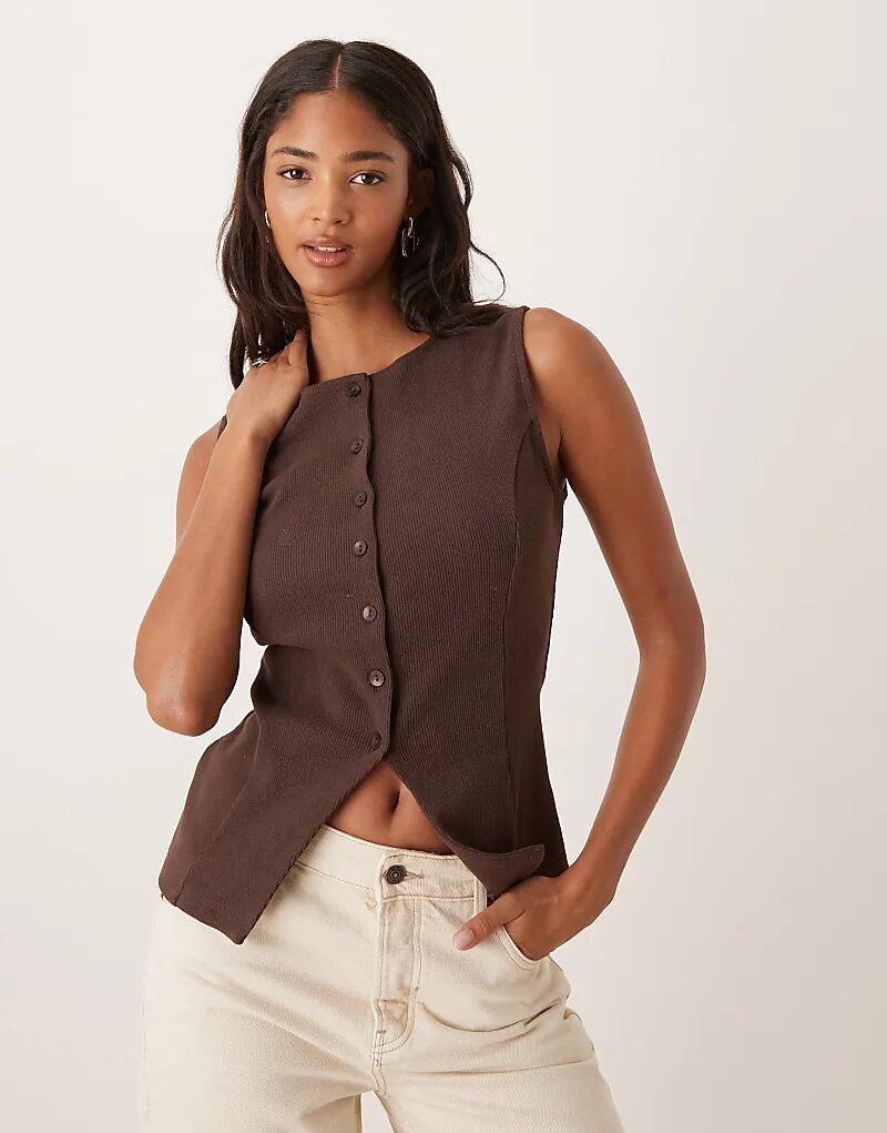 Удлиненный топ ASOS DESIGN с застежкой на пуговицы сверху, коричневый цвет
Удлиненный топ ASOS DESIGN с застежкой на пуговицы сверху, коричневый цвет