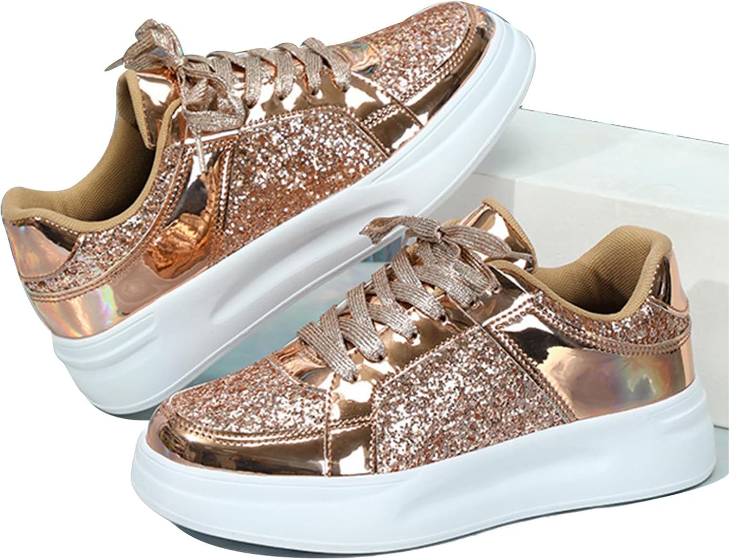 Платформенные кроссовки с блестками для женщин Weryuico, розовый
Платформенные кроссовки с блестками для женщин Weryuico, розовый