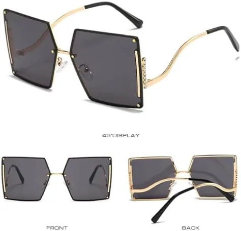 Модные квадратные солнцезащитные очки без оправы для женщин, винтажные солнцезащитные очки с бриллиантами, разноцветные, защита от УФ-излучения UV400 MTZJH, Black2730
Модные квадратные солнцезащитные очки без оправы для женщин, винтажные солнцезащитные очки с бриллиантами, разноцветные, защита от УФ-излучения UV400 MTZJH, Black2730