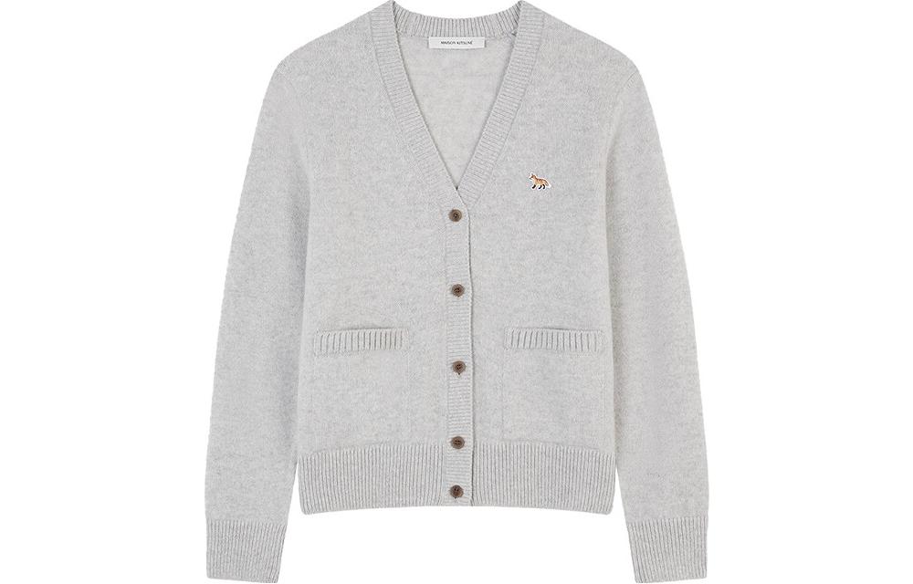 Детский вязаный кардиган с рисунком лисичек Maison Kitsune, серый
Детский вязаный кардиган с рисунком лисичек Maison Kitsune, серый