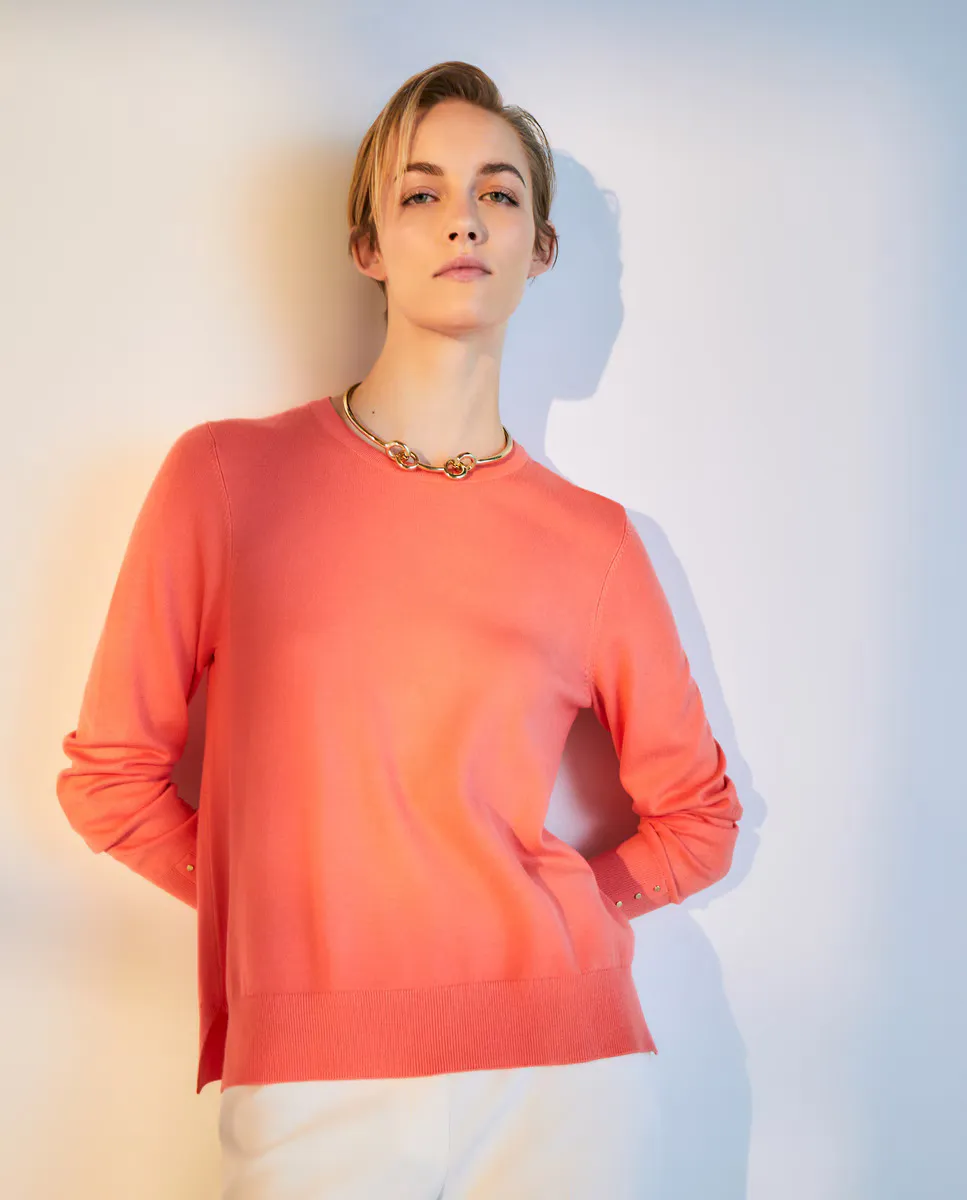 Женский однотонный свитер с круглым вырезом Woman El Corte Inglés, цвет 630 Coral
Женский однотонный свитер с круглым вырезом Woman El Corte Inglés, цвет 630 Coral