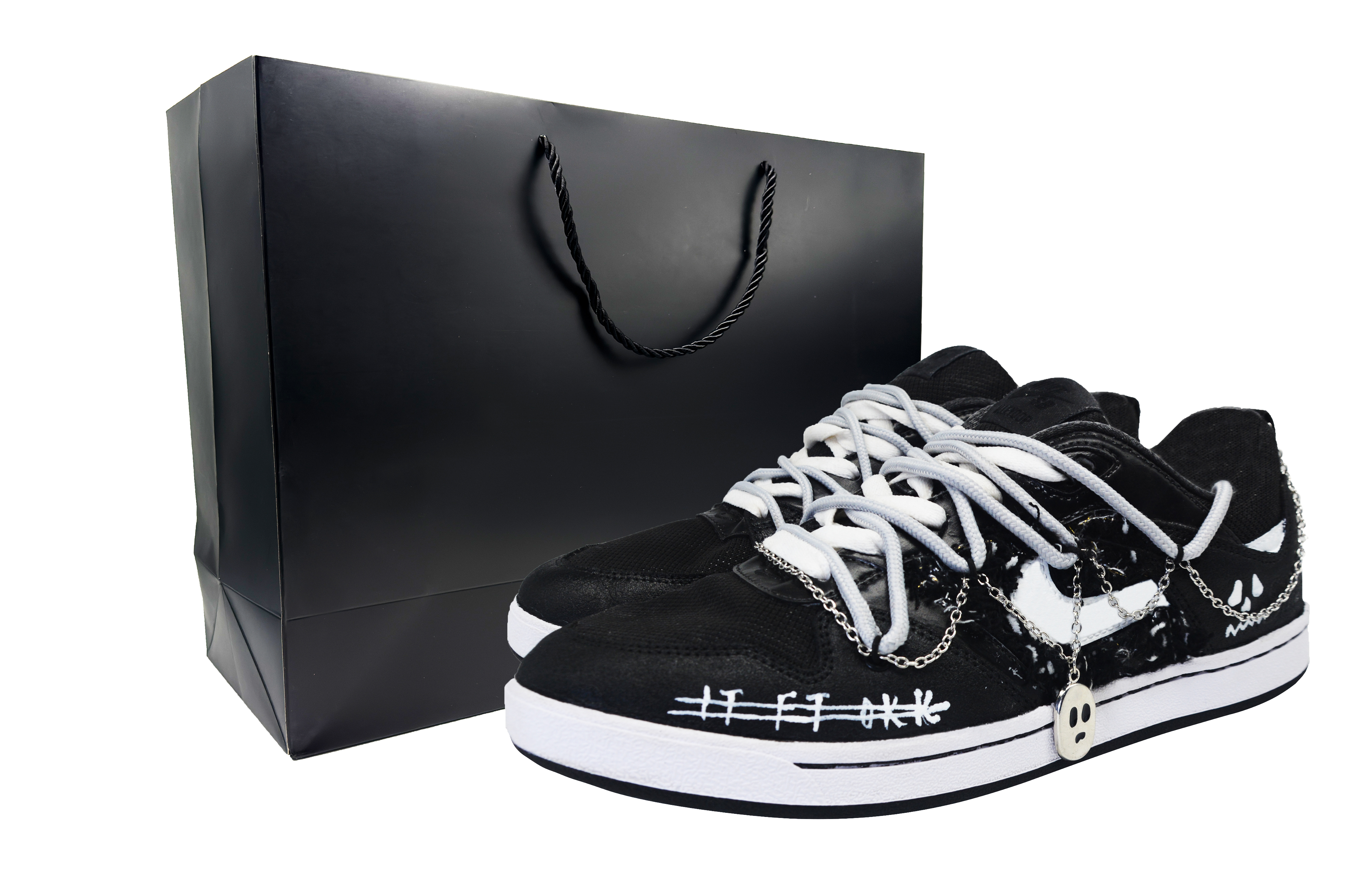 Nike Износостойкие низкие кроссовки для скейтбординга SB Alleyoop, мужские, черно-белые 
Nike Износостойкие низкие кроссовки для скейтбординга SB Alleyoop, мужские, черно-белые