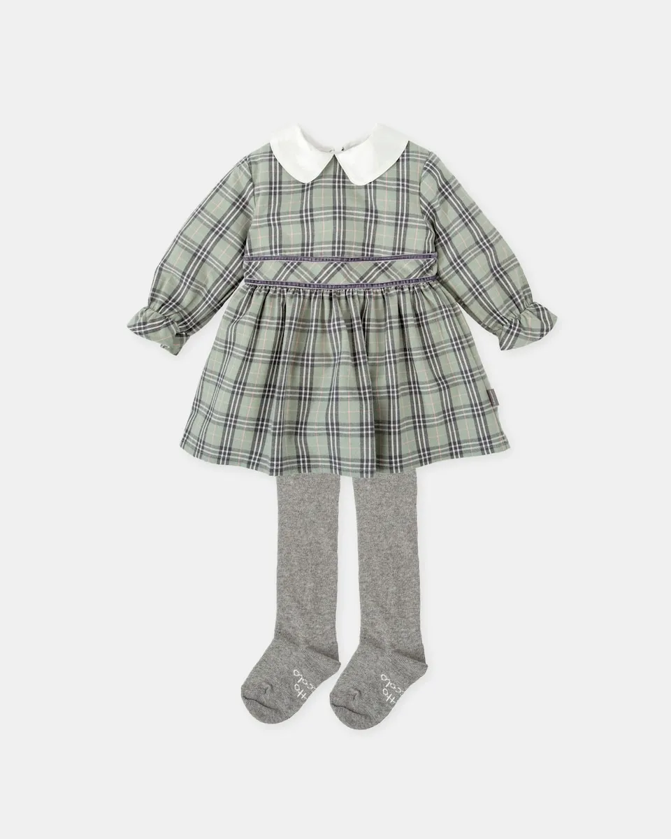 Набор для малыша: платье в зеленую клетку и колготки Tutto Piccolo
Набор для малыша: платье в зеленую клетку и колготки Tutto Piccolo