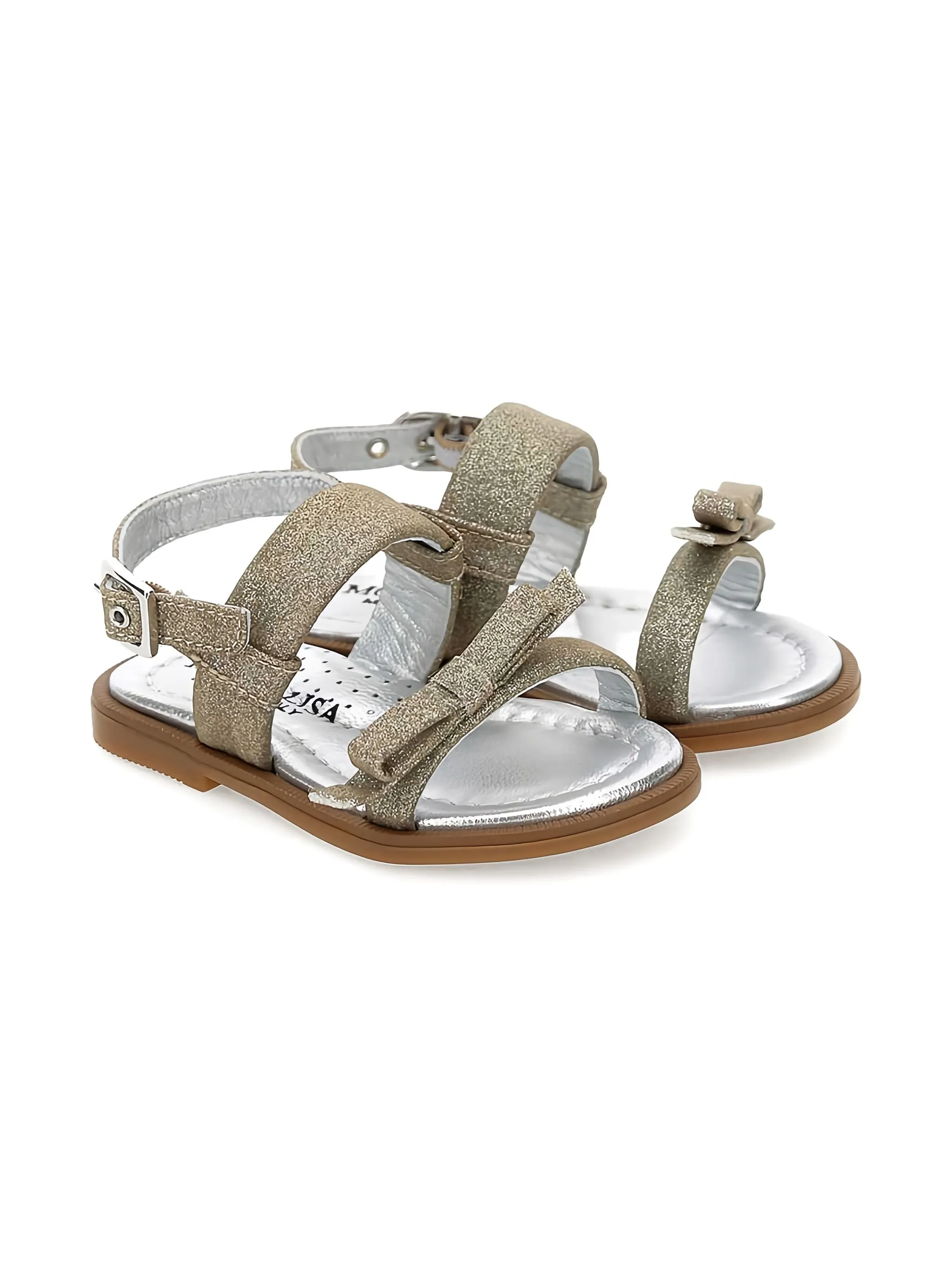 Сандалии с бантами и пряжками Monnalisa, золотистый
Сандалии с бантами и пряжками Monnalisa, золотистый