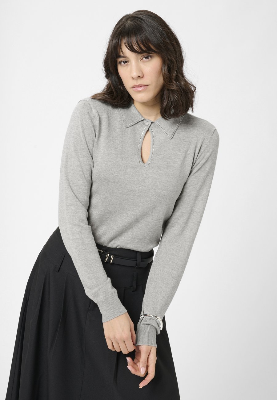 Поло Kaffe KAjada Polo Pullover NO, Grey Melange/Light Grey
Поло Kaffe KAjada Polo Pullover NO, Grey Melange/Light Grey