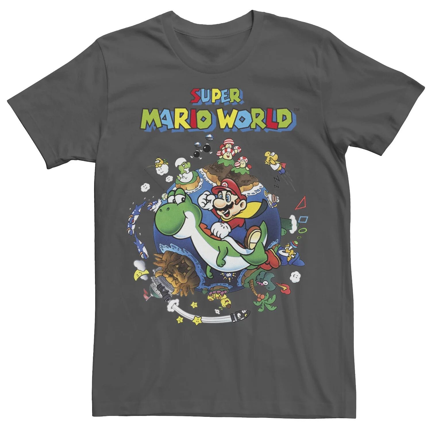 Мужская футболка Super Mario World Yoshi & Mario Round The World Licensed Character
Мужская футболка Super Mario World Yoshi & Mario Round The World Licensed Character