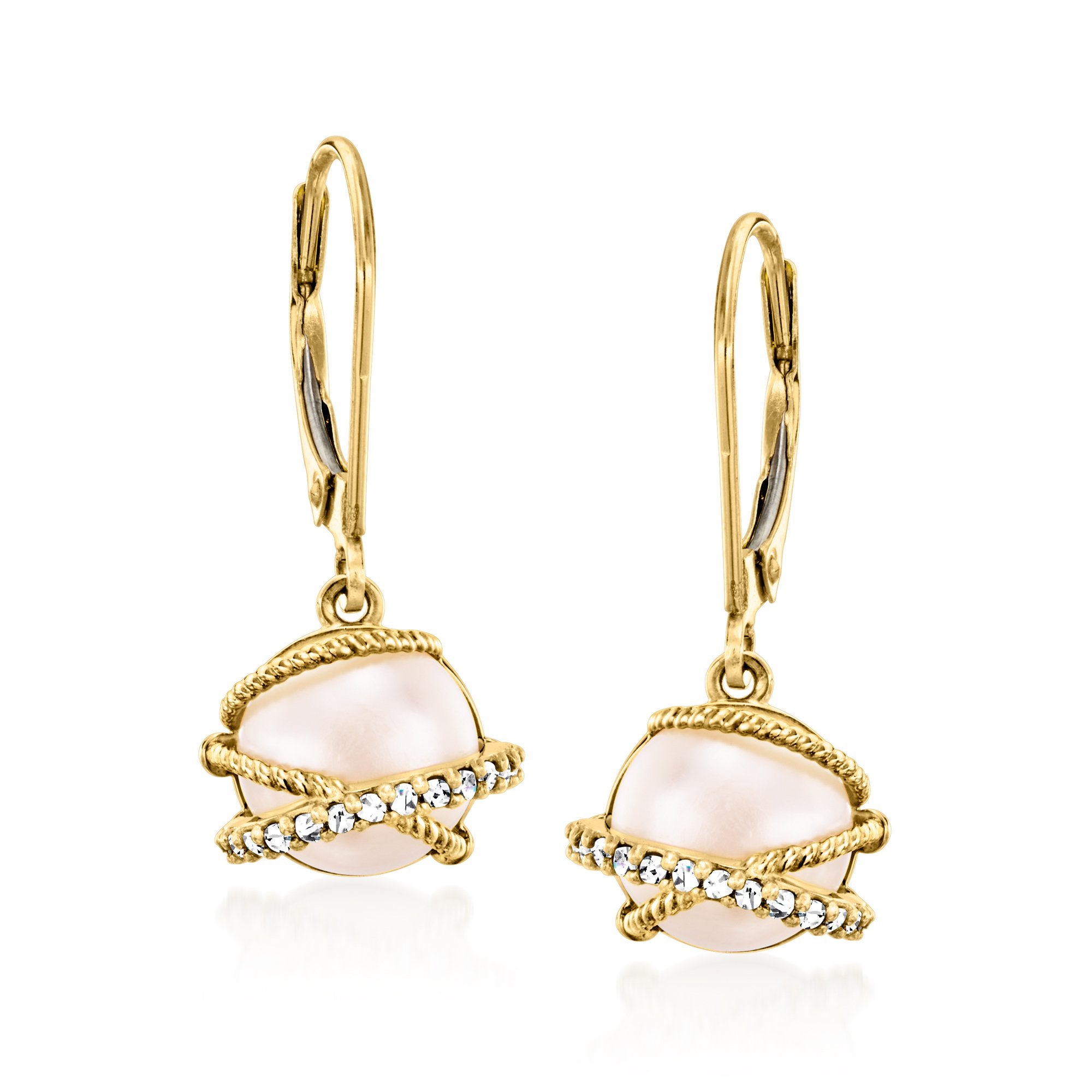 Серьги-подвески Ross-Simons с культивированным жемчугом 8 мм и бриллиантами из 14-каратного желтого золота Ross-Simons, белый
Серьги-подвески Ross-Simons с культивированным жемчугом 8 мм и бриллиантами из 14-каратного желтого золота Ross-Simons, белый