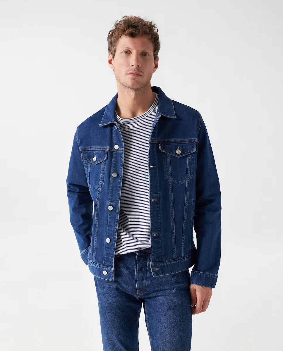 Мужская куртка на пуговицах из темного стираного денима Salsa Jeans, синий
Мужская куртка на пуговицах из темного стираного денима Salsa Jeans, синий