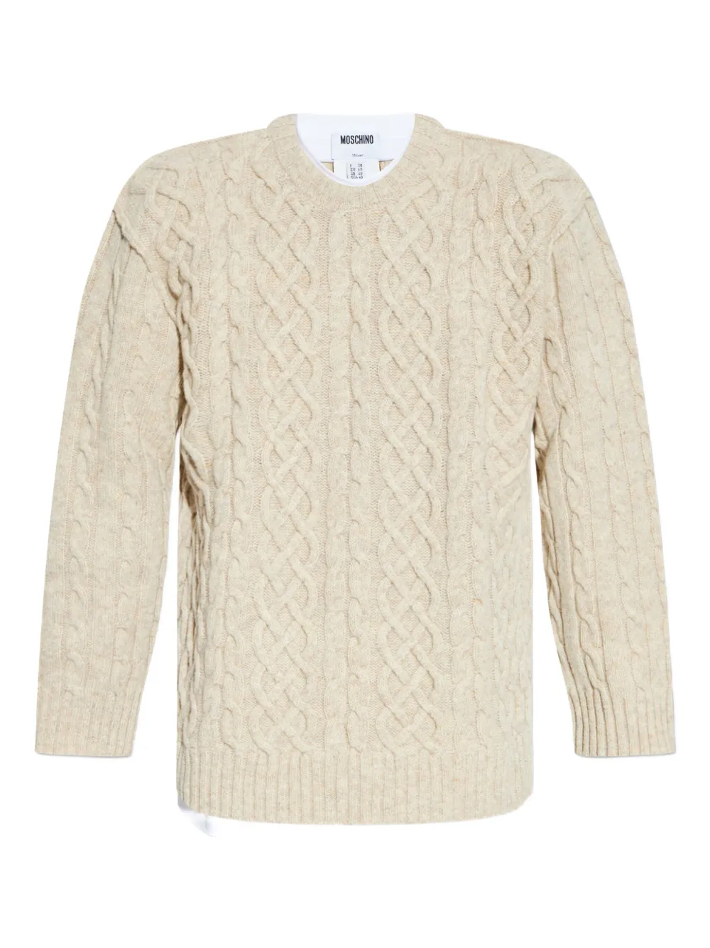 Свитер из натуральной шерсти, связанный косами Moschino, нейтральный
Свитер из натуральной шерсти, связанный косами Moschino, нейтральный