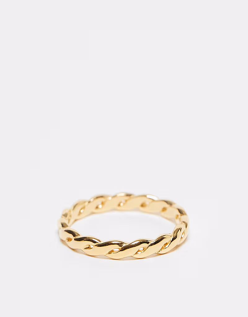 Кольцо из стерлингового серебра с позолотой в виде витой веревки Asos Design
Кольцо из стерлингового серебра с позолотой в виде витой веревки Asos Design