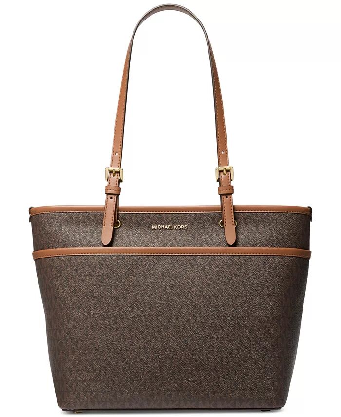 Большая сумка-тоут с верхним карманом-молнией и логотипом Michael Kors, коричневый
Большая сумка-тоут с верхним карманом-молнией и логотипом Michael Kors, коричневый