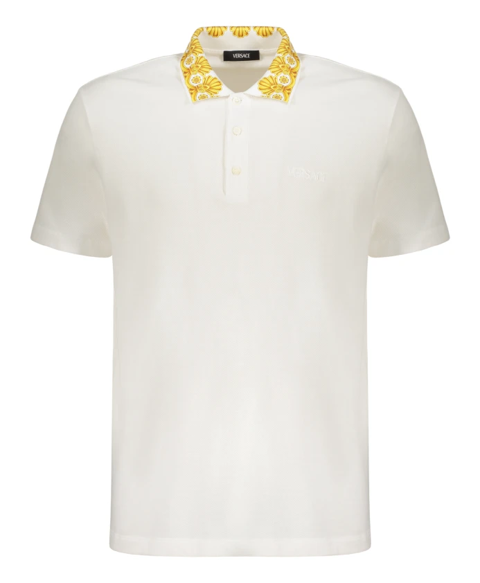 Хлопковая рубашка-поло с вышитым логотипом Versace, белый
Хлопковая рубашка-поло с вышитым логотипом Versace, белый