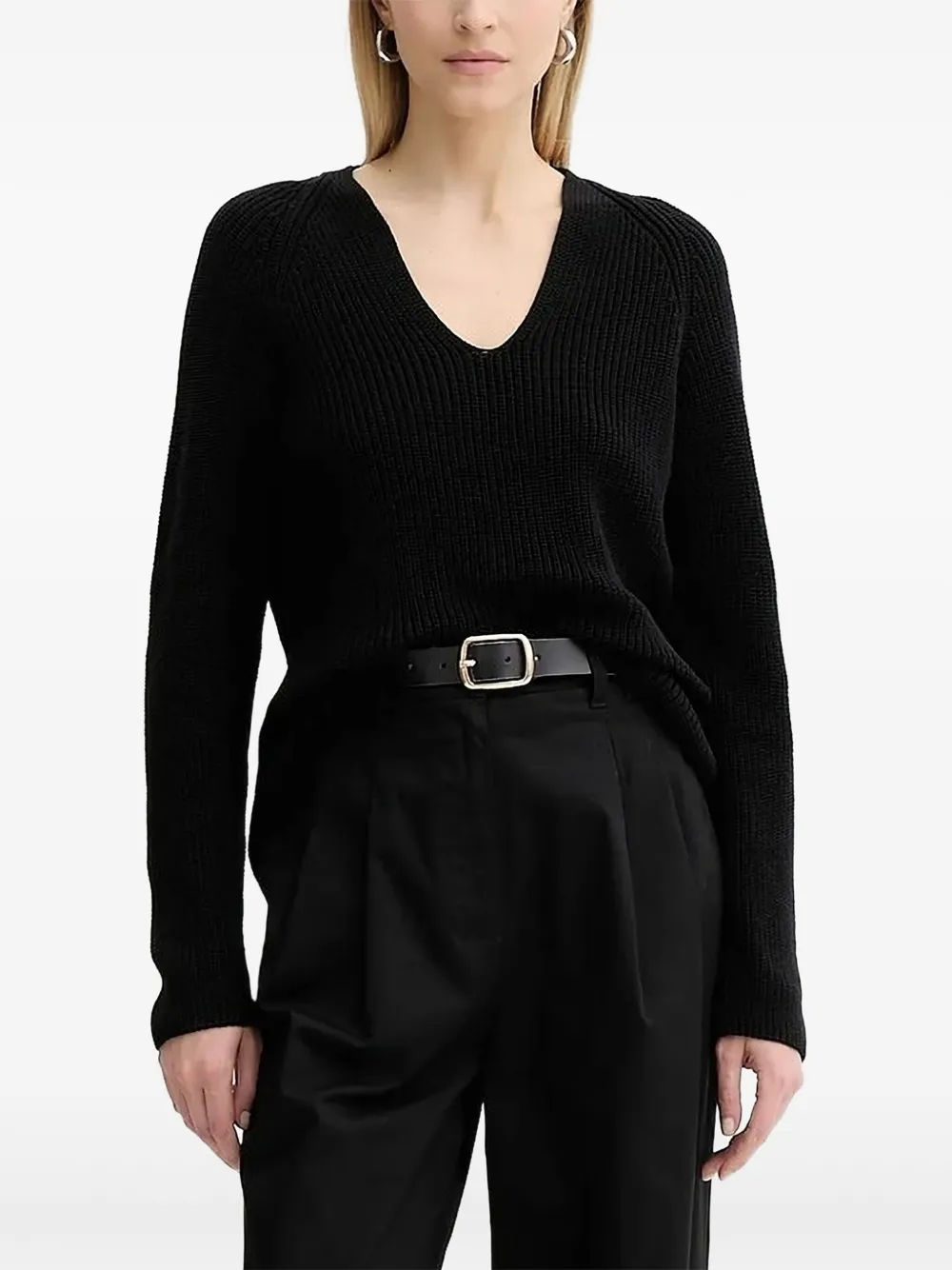 Ребристый свитер с V-образным вырезом Marc O'Polo, черный
Ребристый свитер с V-образным вырезом Marc O'Polo, черный
