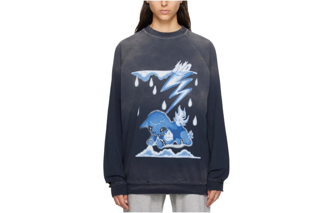 Футболка с рукавом реглан женская Navy WE11DONE, морской синий 
Футболка с рукавом реглан женская Navy WE11DONE, морской синий