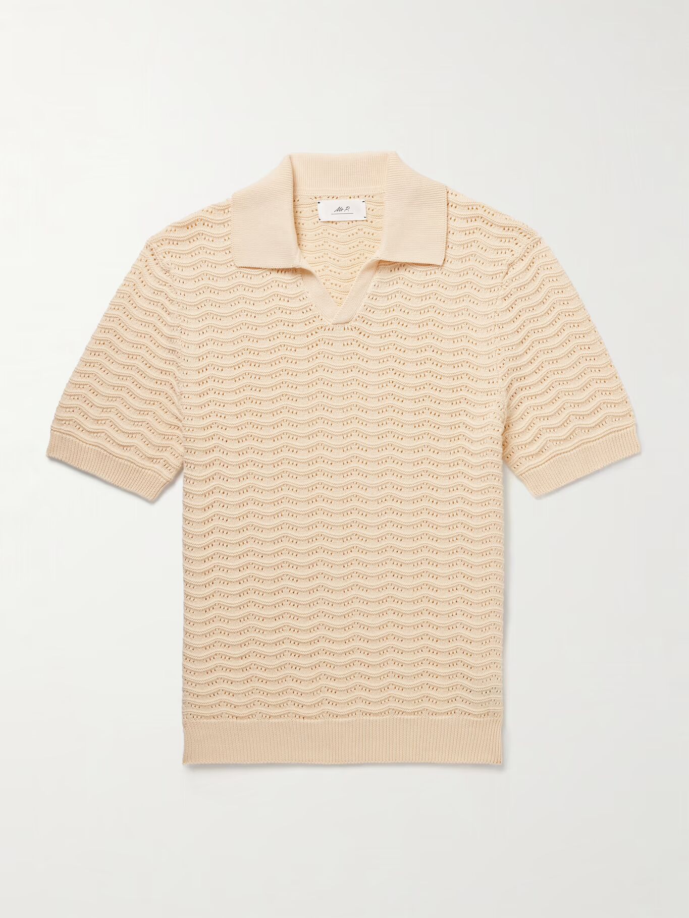 Рубашка-поло из органического хлопка с ажурной вязкой MR P., нейтральный
Рубашка-поло из органического хлопка с ажурной вязкой MR P., нейтральный