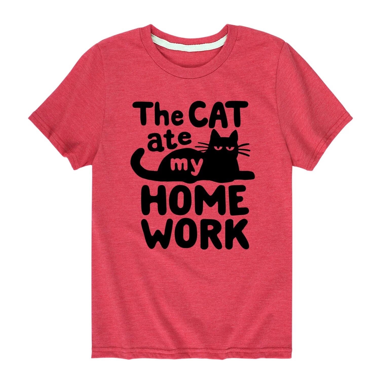 Футболка с рисунком «Кот съел мое домашнее задание» для мальчиков 8–20 лет Licensed Character, красный 
Футболка с рисунком «Кот съел мое домашнее задание» для мальчиков 8–20 лет Licensed Character, красный