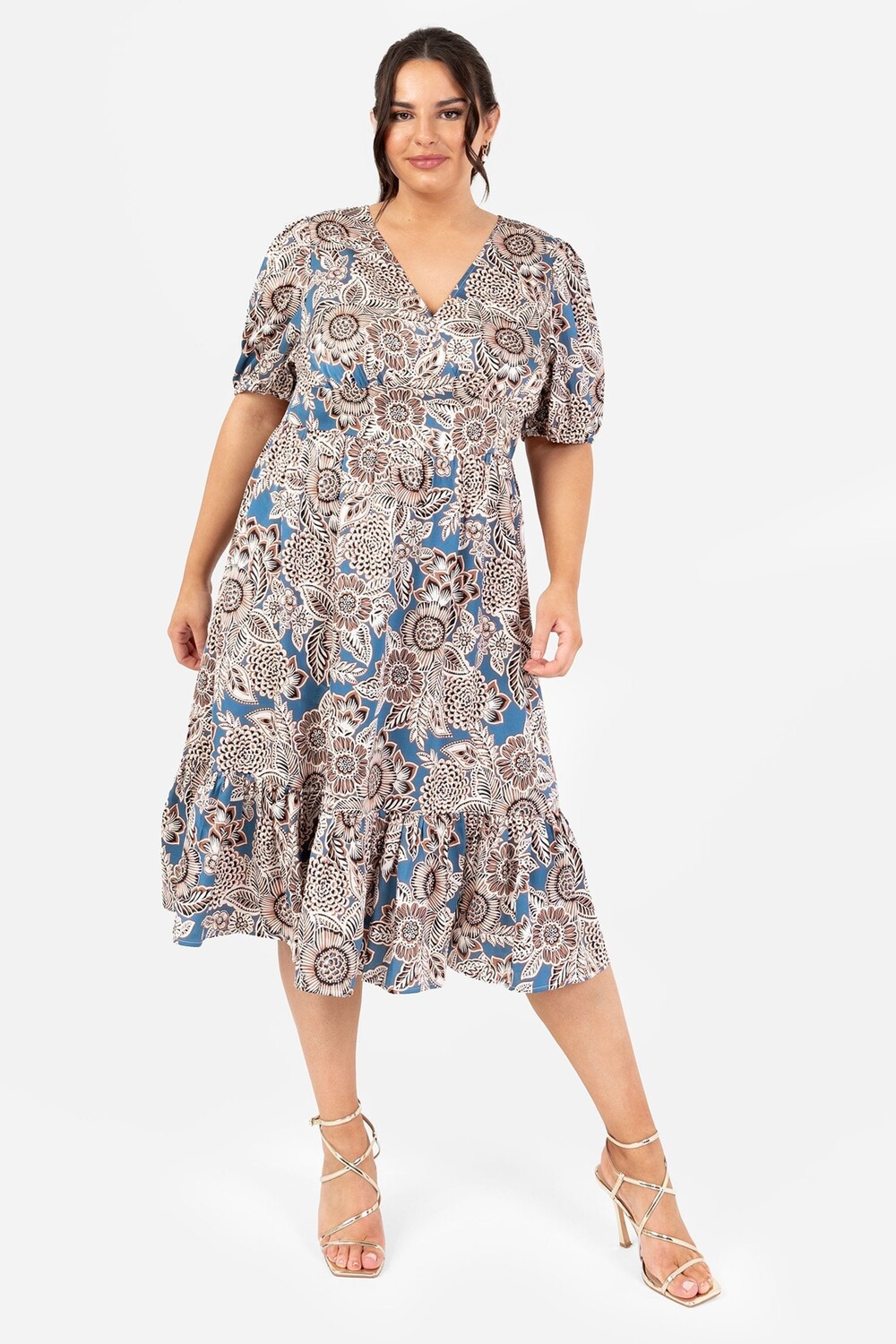 Платье миди с рукавами-фонариками и многослойным подолом Lovedrobe, серый
Платье миди с рукавами-фонариками и многослойным подолом Lovedrobe, серый