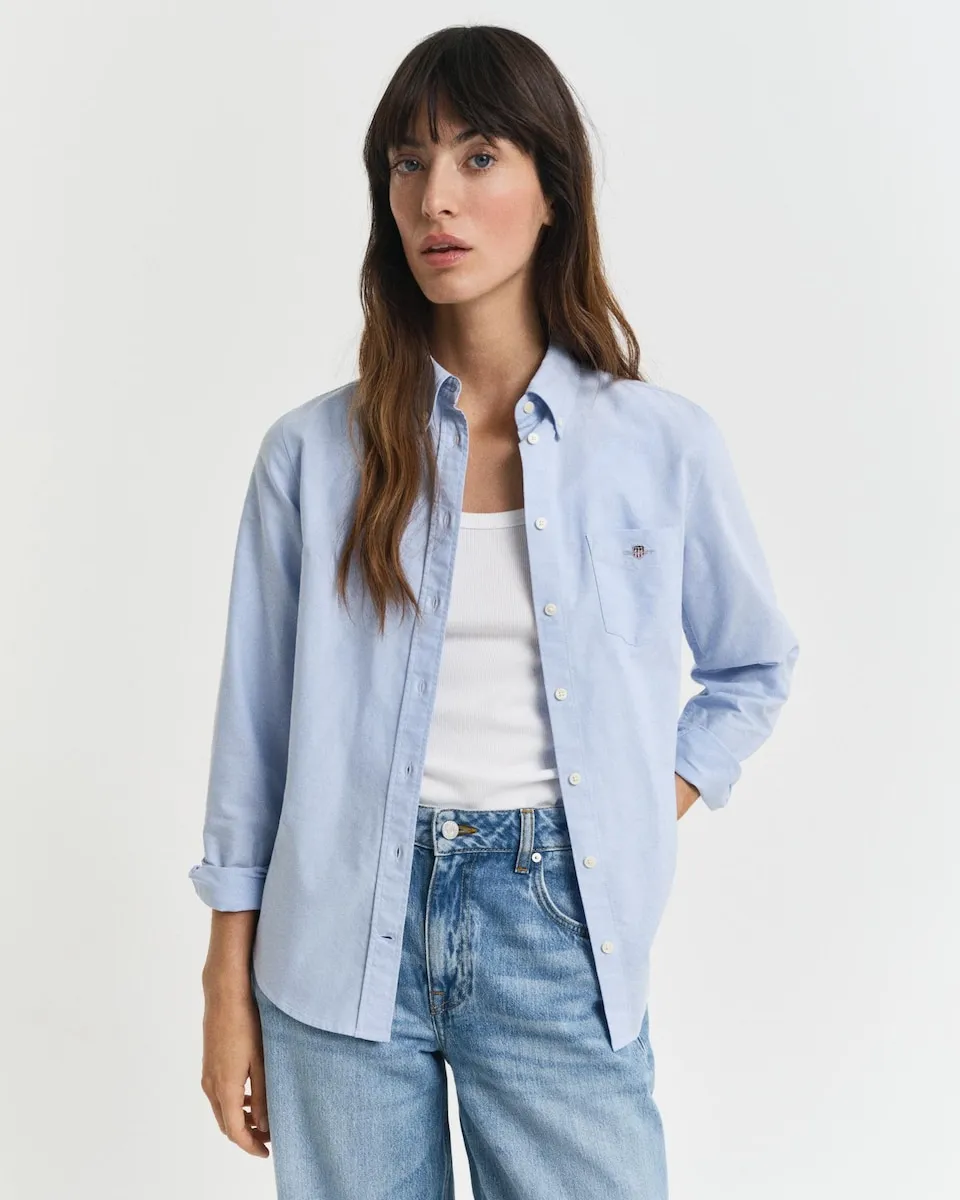 Женская рубашка с длинным рукавом и карманом на груди Gant, небесно-голубой
Женская рубашка с длинным рукавом и карманом на груди Gant, небесно-голубой