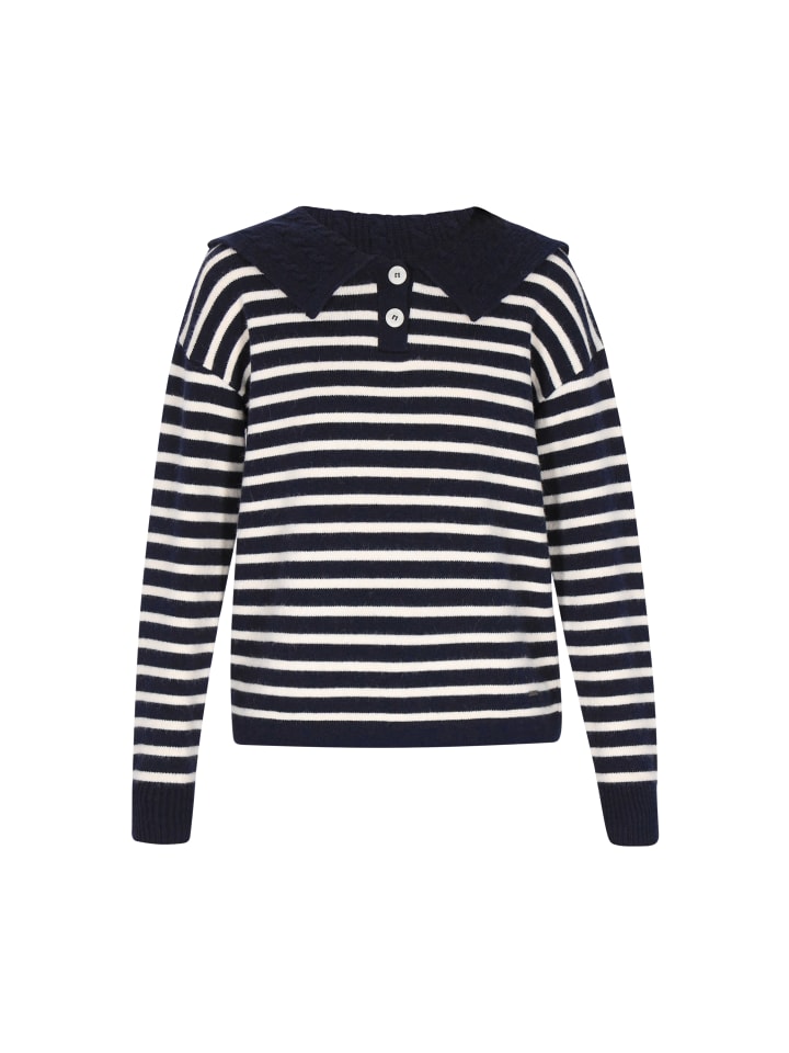 Женский свитер темно-синего цвета с оттенком белого DreiMaster Vintage
Женский свитер темно-синего цвета с оттенком белого DreiMaster Vintage