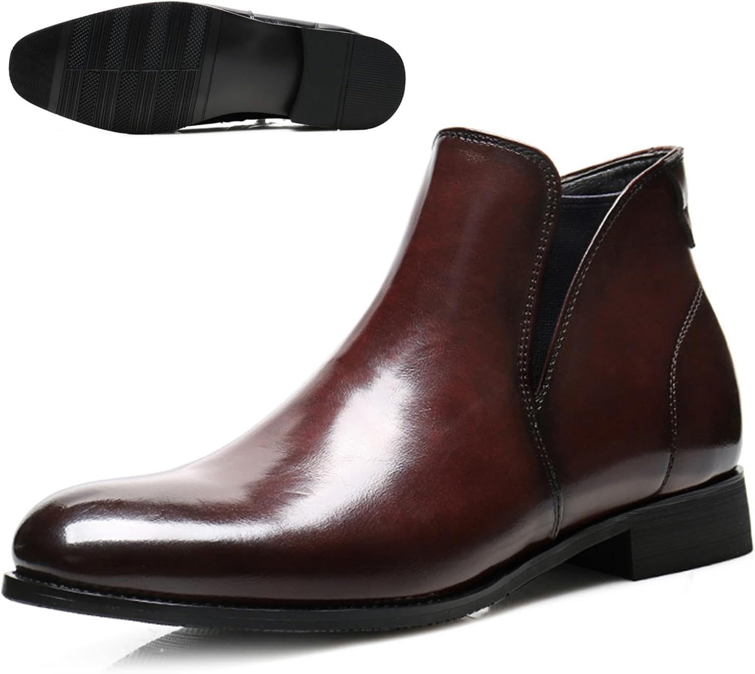 Мужские кожаные челси с массивным каблуком, зауженным носком, боковой молнией, противоскользящей подошвой и низким блочным каблуком, деловые повседневные ботильоны Qooel, красный
Мужские кожаные челси с массивным каблуком, зауженным носком, боковой молнией, противоскользящей подошвой и низким блочным каблуком, деловые повседневные ботильоны Qooel, красный