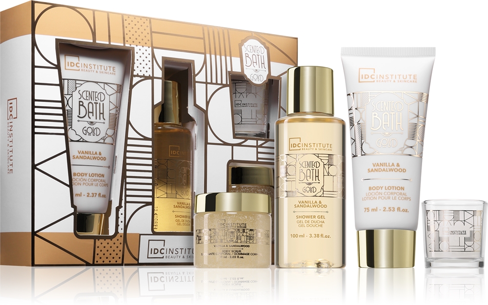 Ароматизированный золотой набор для ванны, идеальный подарочный набор для женщин Idc Institute
Ароматизированный золотой набор для ванны, идеальный подарочный набор для женщин Idc Institute