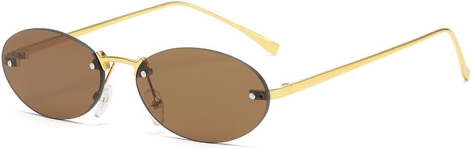 Женские винтажные солнцезащитные очки овальной формы без оправы, маленькая оправа, модные солнцезащитные очки с прозрачными градиентными линзами, защита от УФ-излучения UV400 MTZJH, Brown
Женские винтажные солнцезащитные очки овальной формы без оправы, маленькая оправа, модные солнцезащитные очки с прозрачными градиентными линзами, защита от УФ-излучения UV400 MTZJH, Brown