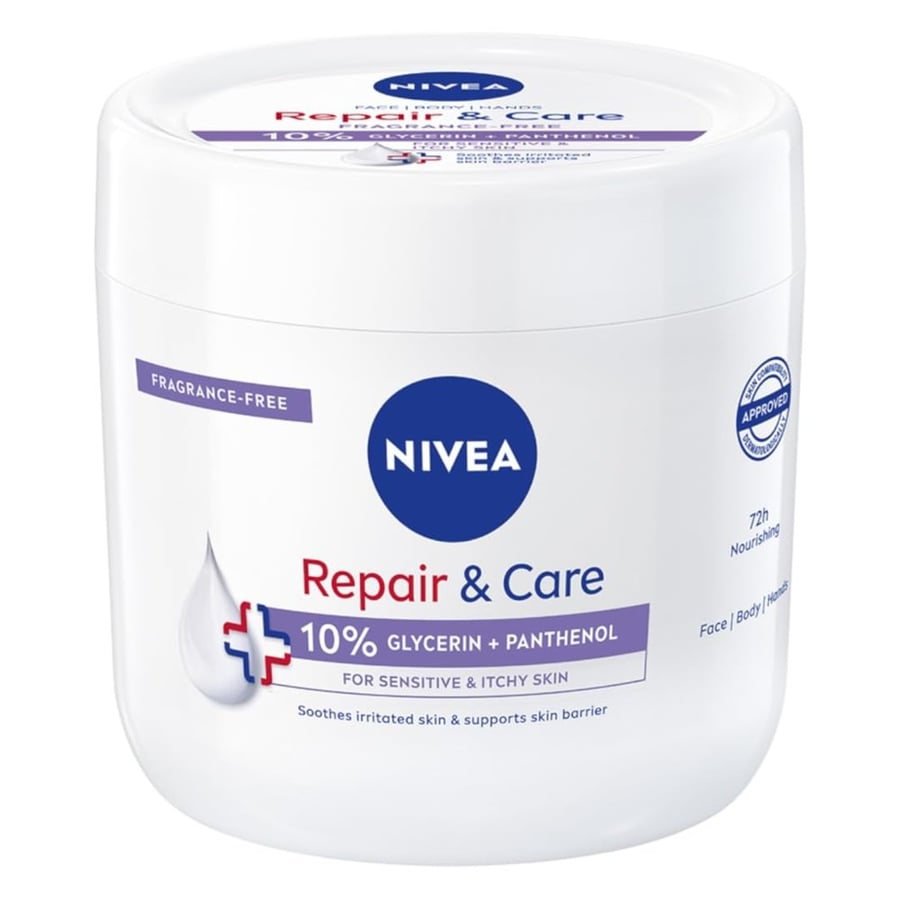 Увлажняющий и защитный крем Nivea Repair & Care Sensitive 400 мл
Увлажняющий и защитный крем Nivea Repair & Care Sensitive 400 мл