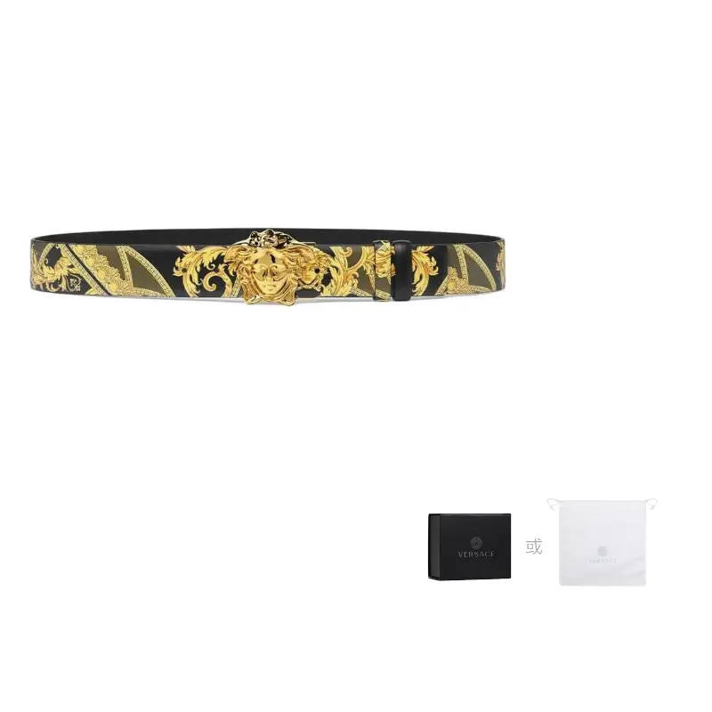 VERSACE Ремень Ла Медуза реверсивный кожаный, Gold 
VERSACE Ремень Ла Медуза реверсивный кожаный, Gold