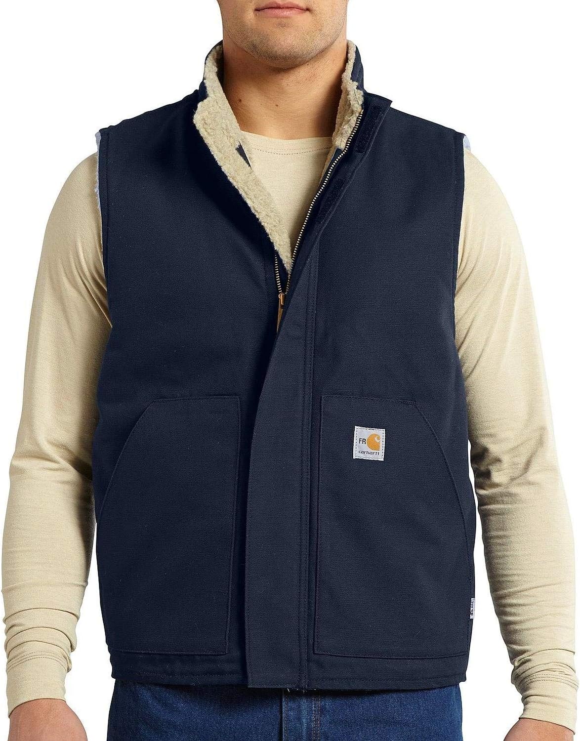 Мужской огнестойкий жилет Carhartt Big & Tall с воротником-стойкой и подкладкой из шерпы, Dark Navy
Мужской огнестойкий жилет Carhartt Big & Tall с воротником-стойкой и подкладкой из шерпы, Dark Navy