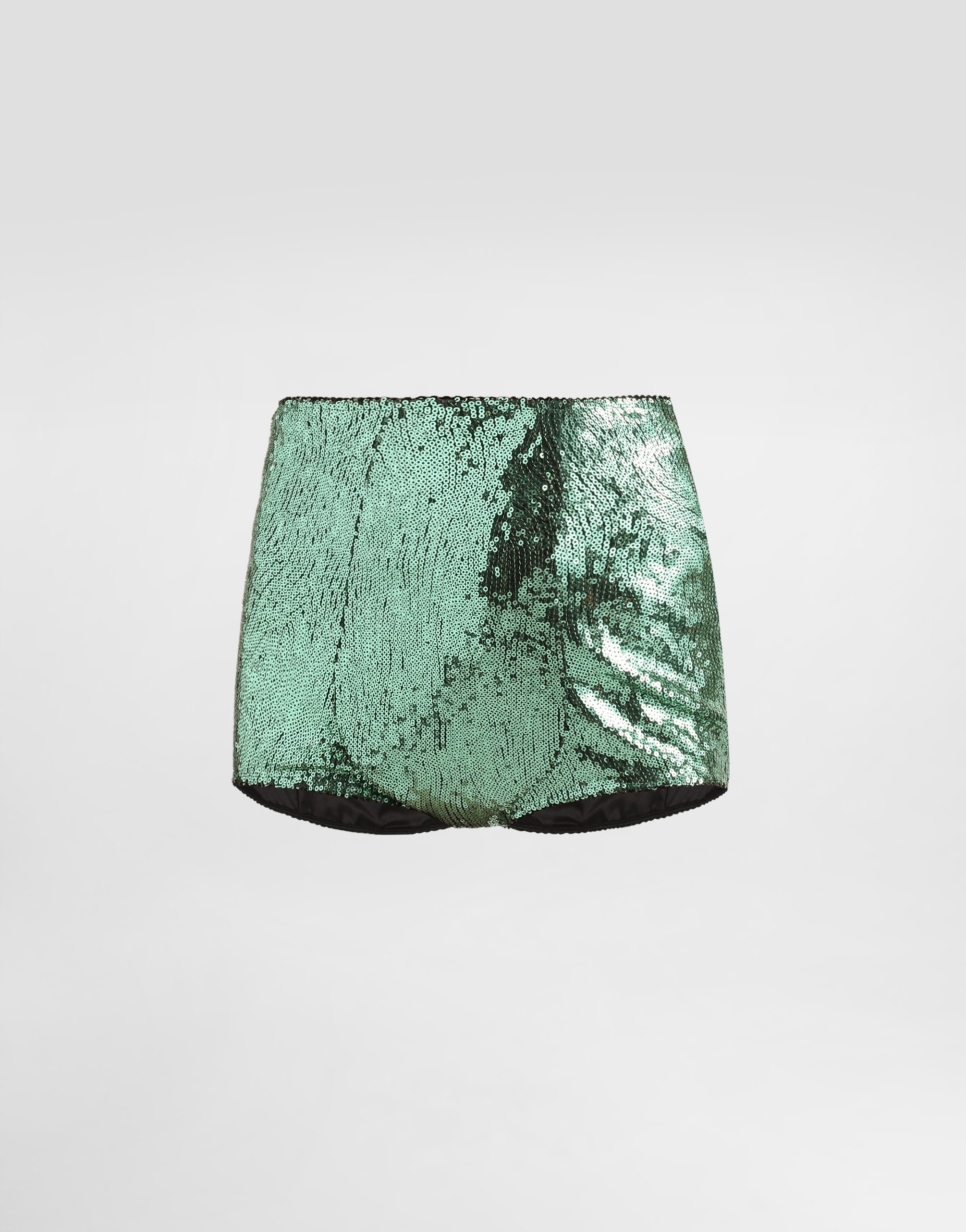 Пайетковые трусы с высокой талией Dolce & Gabbana, зеленый
Пайетковые трусы с высокой талией Dolce & Gabbana, зеленый