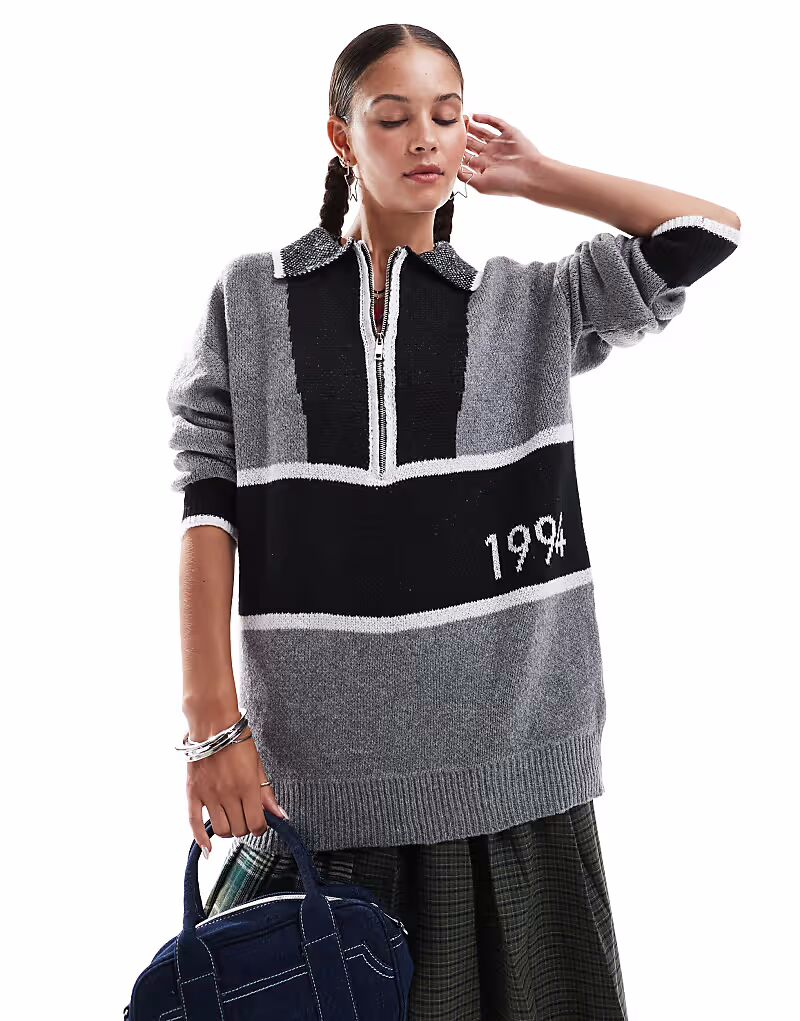 Винтажный спортивный трикотажный джемпер Daisy Street с застежкой-молнией на половину длины
Винтажный спортивный трикотажный джемпер Daisy Street с застежкой-молнией на половину длины