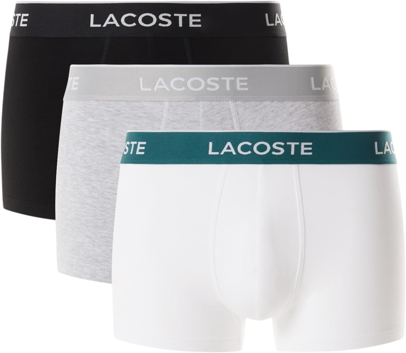 Lacoste мужские хлопковые трусы с эластичной триколорной резинкой, 3 шт, Black/White/Grey
Lacoste мужские хлопковые трусы с эластичной триколорной резинкой, 3 шт, Black/White/Grey