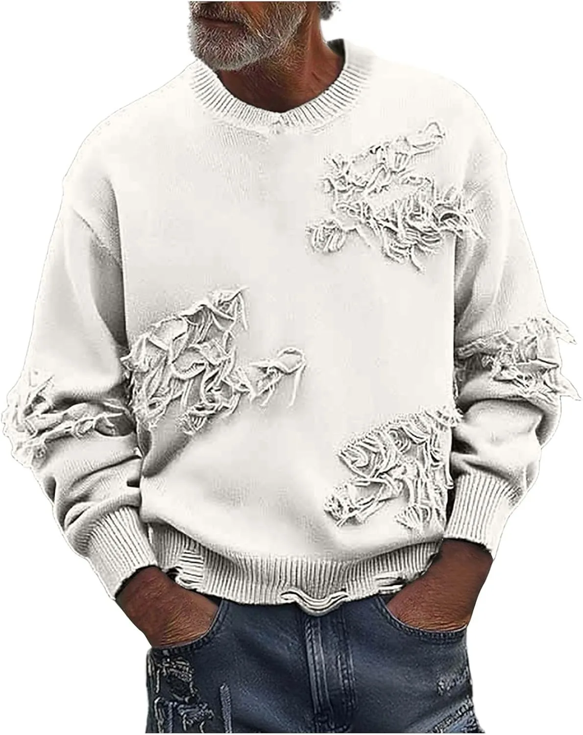 Мужской свитер с эффектом поношенности и воротником хенли, оверсайз
Мужской свитер с эффектом поношенности и воротником хенли, оверсайз