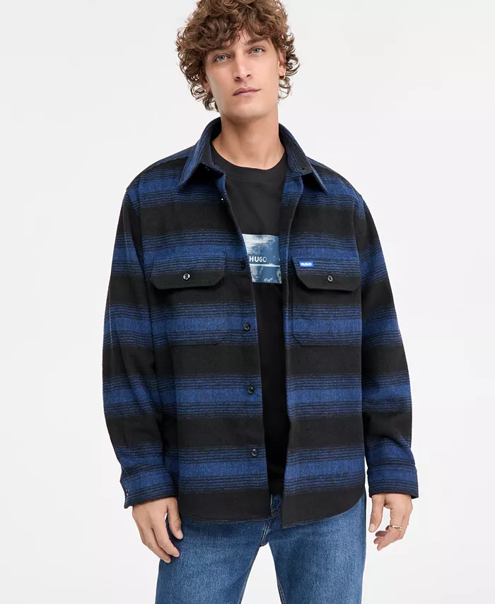 Мужская куртка-рубашка Ebolt в полоску на пуговицах Hugo Boss, синий
Мужская куртка-рубашка Ebolt в полоску на пуговицах Hugo Boss, синий