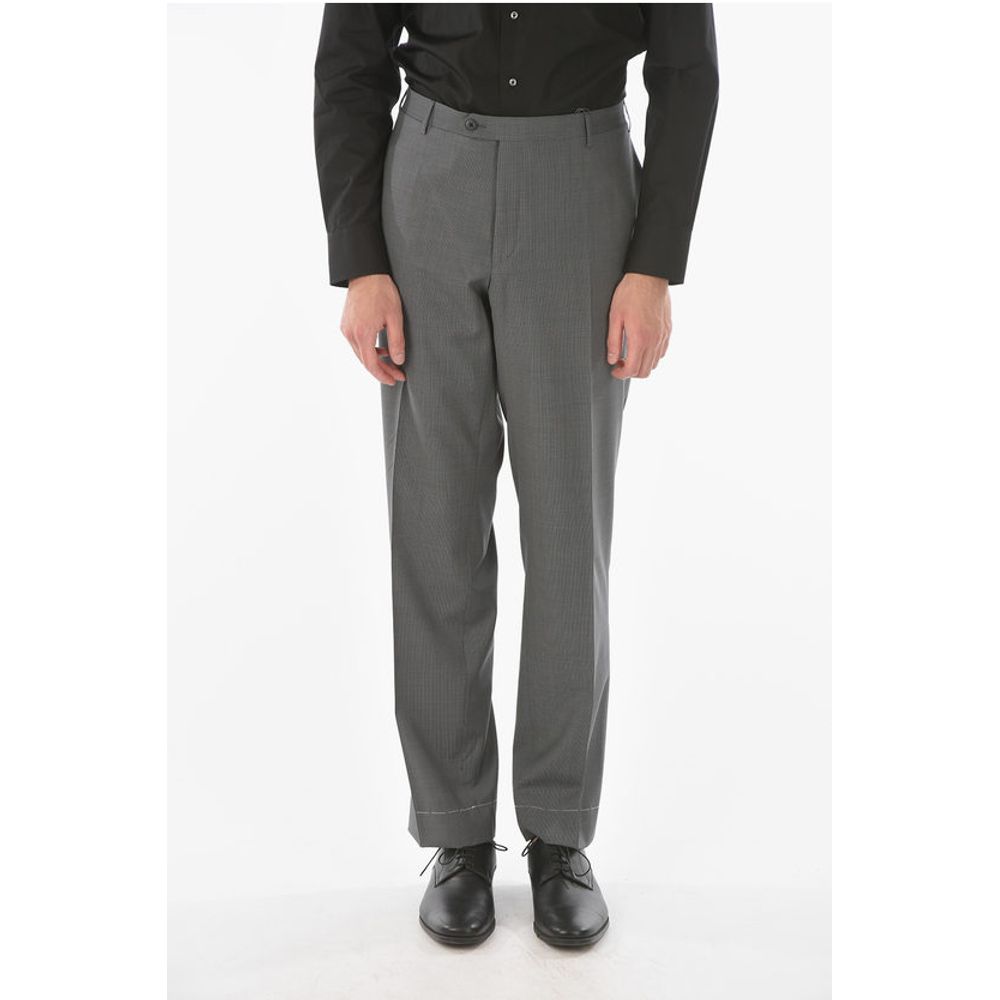 Свободные брюки LEADER из сверхтонкой натуральной шерсти с плетением «рогожка» P Corneliani, Gray 
Свободные брюки LEADER из сверхтонкой натуральной шерсти с плетением «рогожка» P Corneliani, Gray