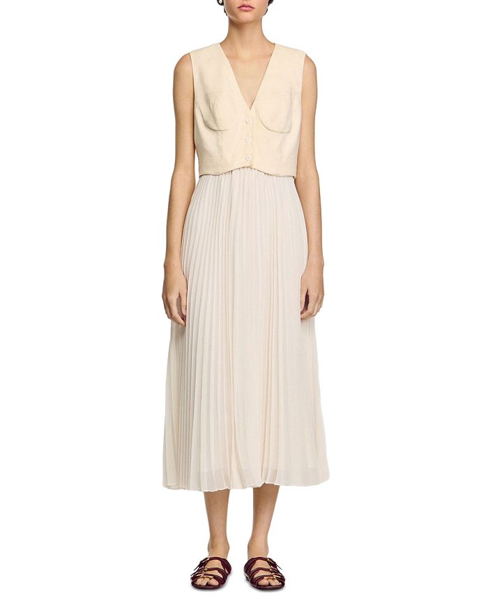 Платье макси с плиссировкой Sandro, слоновая кость/кремовый
Платье макси с плиссировкой Sandro, слоновая кость/кремовый