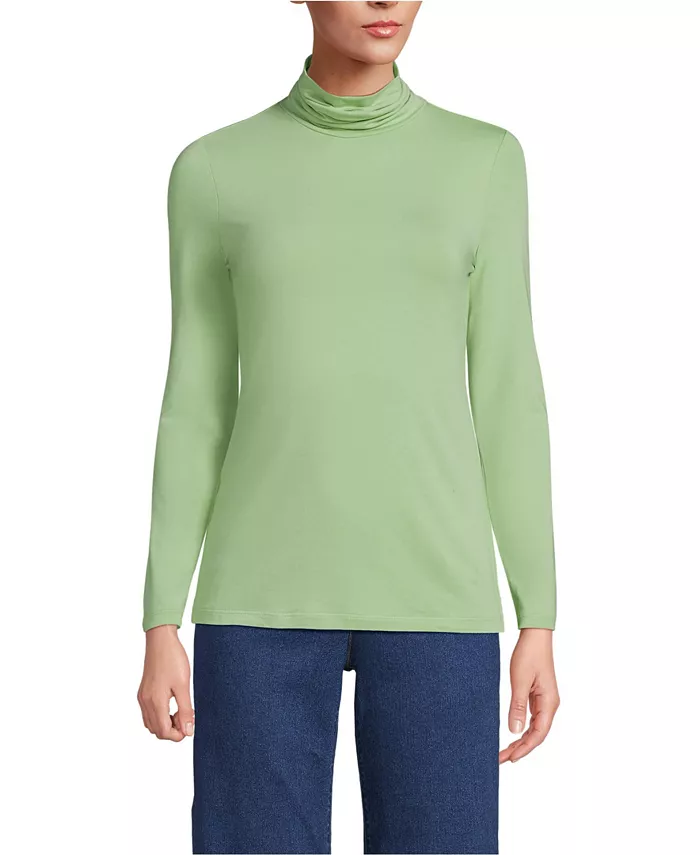 Женская легкая водолазка из джерси с длинным рукавом Lands' End, зеленый
Женская легкая водолазка из джерси с длинным рукавом Lands' End, зеленый