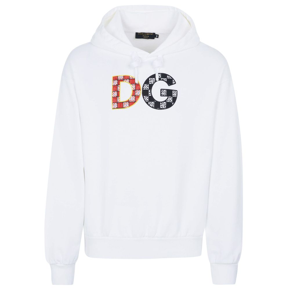 Шикарная белая хлопковая толстовка с капюшоном и логотипом DG на груди Dolce & Gabbana
Шикарная белая хлопковая толстовка с капюшоном и логотипом DG на груди Dolce & Gabbana
