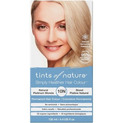 Tints of Nature 10N Натуральная перманентная краска для волос платиновый блондин 130 мл
Tints of Nature 10N Натуральная перманентная краска для волос платиновый блондин 130 мл