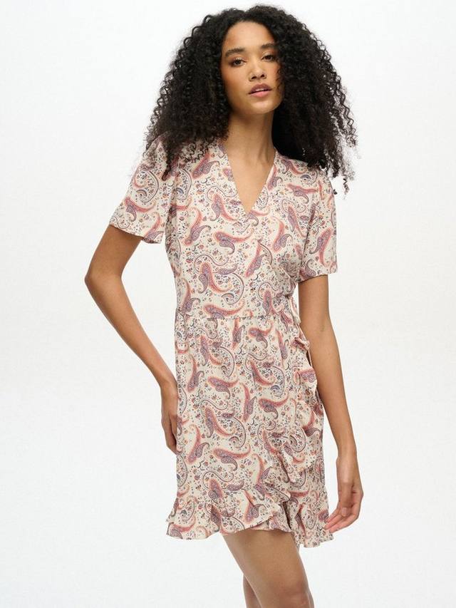 Короткое платье-мини с принтом и запахом Superdry, Cream
Короткое платье-мини с принтом и запахом Superdry, Cream