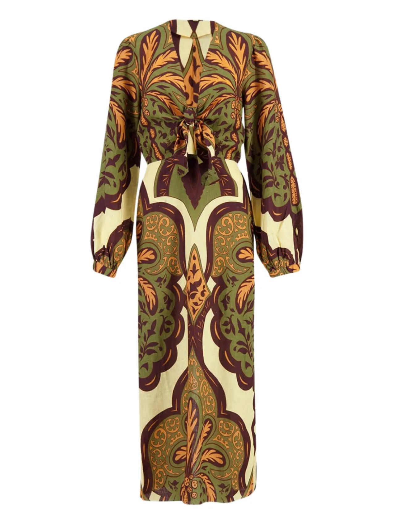 Платье с узором пейсли и завязками спереди Johanna Ortiz, нейтральный
Платье с узором пейсли и завязками спереди Johanna Ortiz, нейтральный