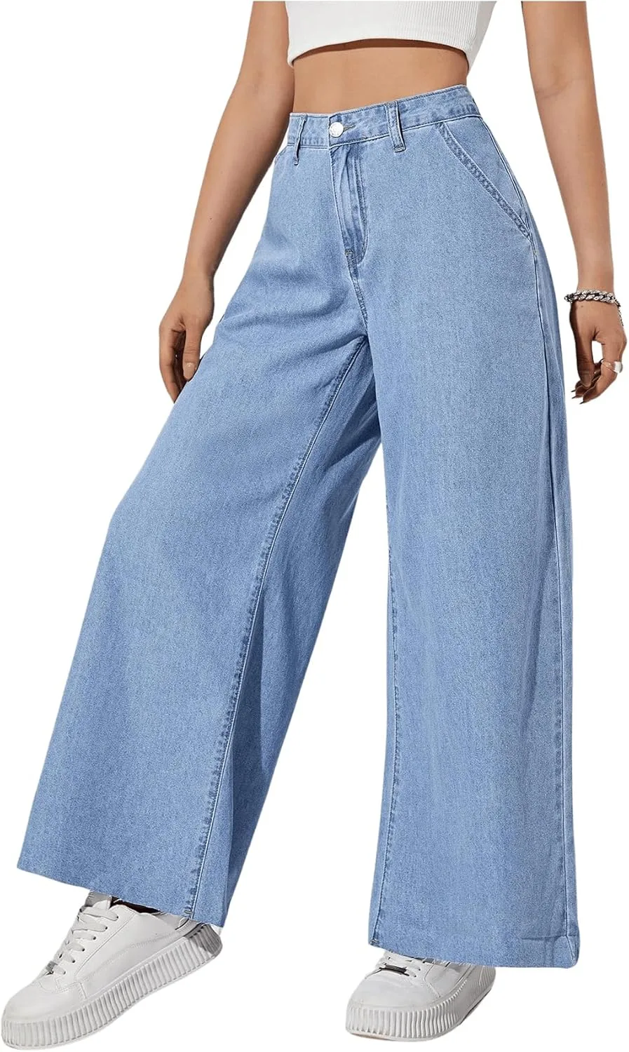 OYOANGLE Женские мешковатые джинсы Wide Leg High Waist Stretchy Denim Pants
OYOANGLE Женские мешковатые джинсы Wide Leg High Waist Stretchy Denim Pants