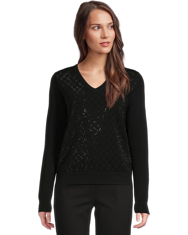 Женский свитер Elliott Lauren Pop Top с длинным рукавом, V-образным вырезом и деталями из кристаллов, Black
Женский свитер Elliott Lauren Pop Top с длинным рукавом, V-образным вырезом и деталями из кристаллов, Black